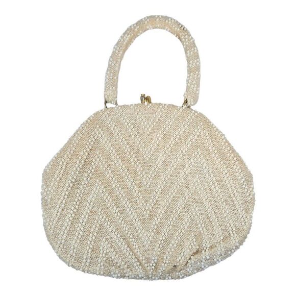 Vintage 1950s Sequin Beaded Purse Gold Tone Kisslock Clasp Evening Handbag READ - Picture 3 of 5